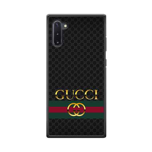 Gucci Luxury Pattern Samsung Galaxy Note 10 Case-Rubber White (2D Case)-Oxvistore