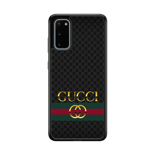 Gucci Luxury Pattern Samsung Galaxy S20 Case-Rubber White (2D Case)-Oxvistore