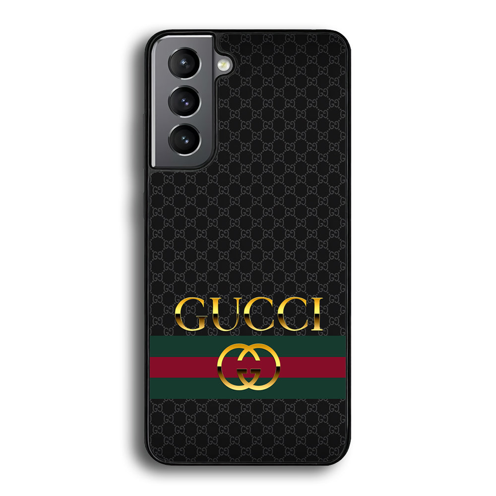 Gucci Luxury Pattern Samsung Galaxy S21 Case-Rubber White (2D Case)-Oxvistore