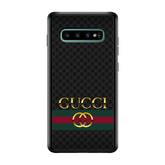 Gucci Luxury Pattern Samsung Galaxy S10 Case-Rubber White (2D Case)-Oxvistore