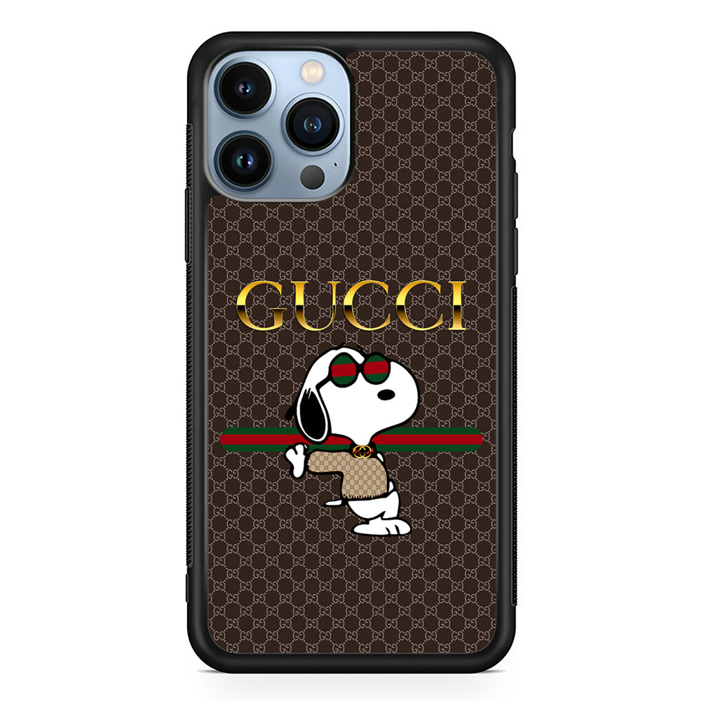 Gucci Snoopy Dope 2D Rubber Phone Case-Black-Oxvistore