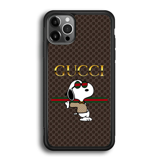 Gucci Snoopy Dope iPhone 12 Pro Case-Rubber Black (2D Case)-Oxvistore