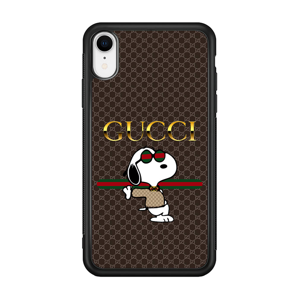 Gucci Snoopy Dope iPhone XR Case-Rubber Black (2D Case)-Oxvistore