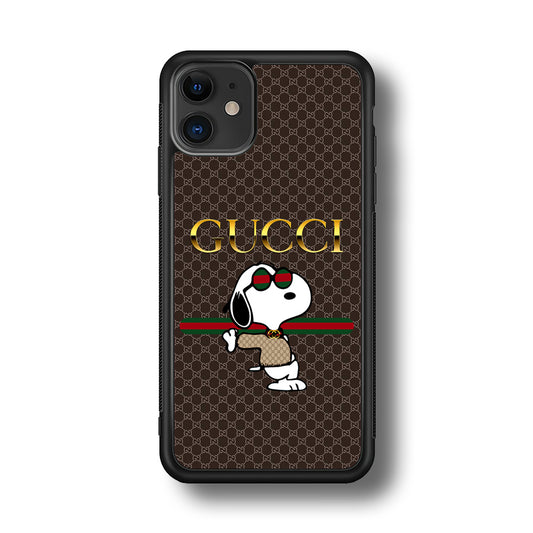 Gucci Snoopy Dope iPhone 11 Case-Rubber Black (2D Case)-Oxvistore