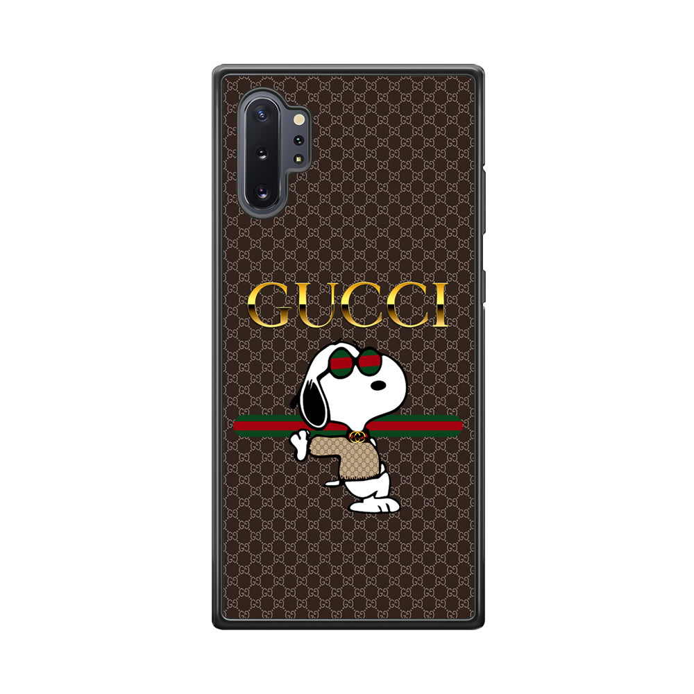 Gucci Snoopy Dope Samsung Galaxy Note 10 Plus Case-Rubber Black (2D Case)-Oxvistore