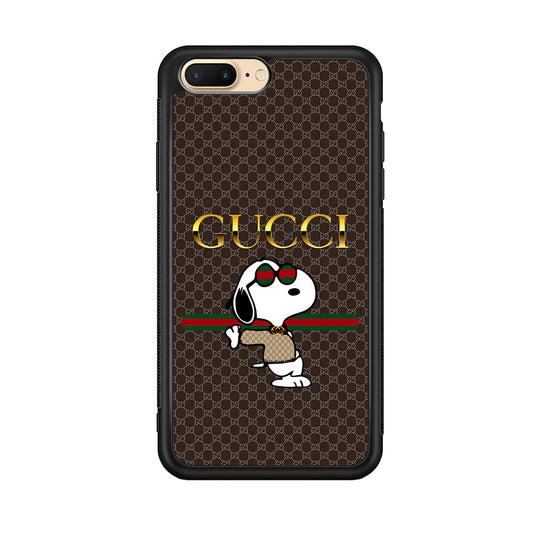 Gucci Snoopy Dope iPhone 8 Plus Case-Rubber Black (2D Case)-Oxvistore