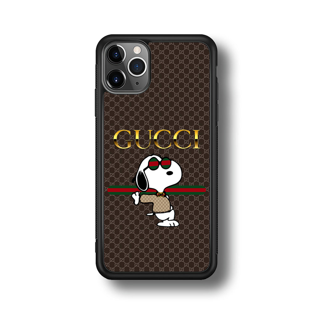 Gucci Snoopy Dope iPhone 11 Pro Case-Rubber Black (2D Case)-Oxvistore