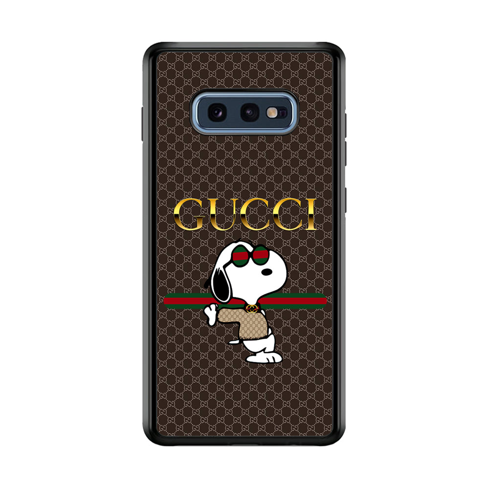 Gucci Snoopy Dope Samsung Galaxy S10E Case-Rubber Black (2D Case)-Oxvistore