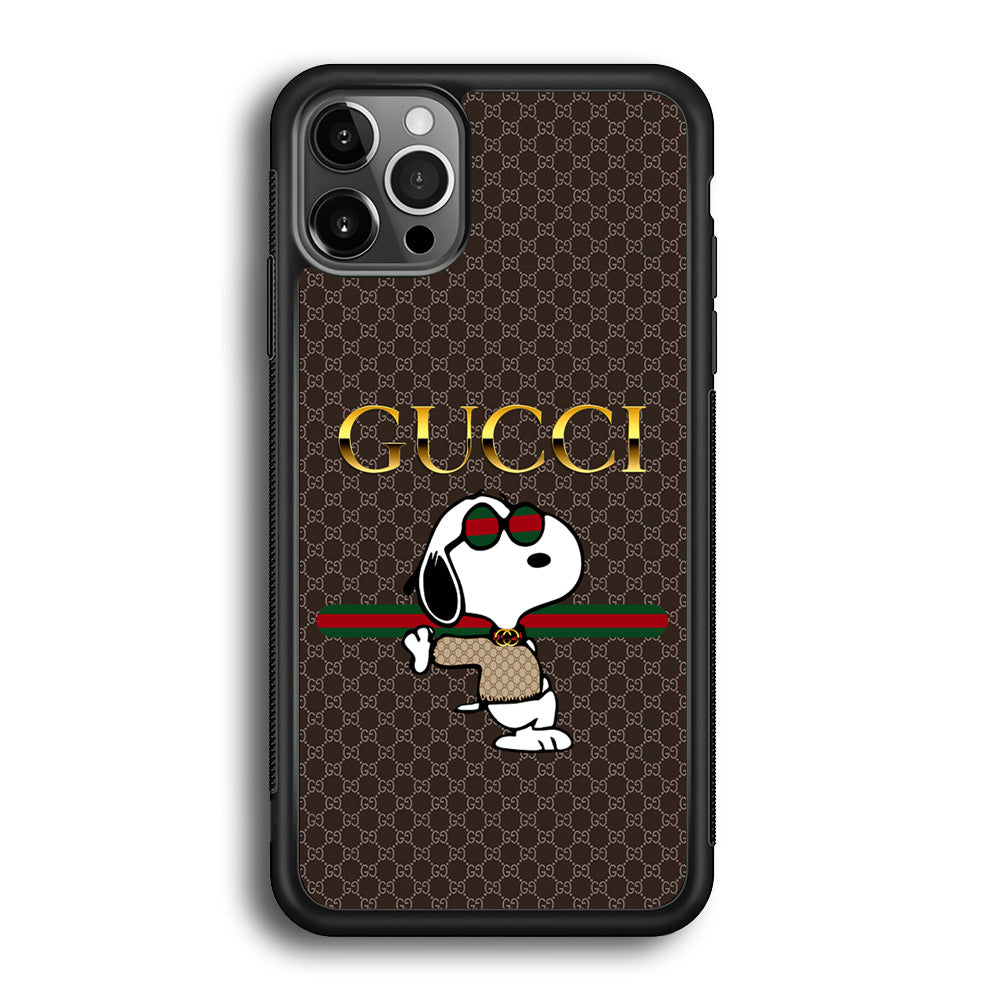Gucci Snoopy Dope iPhone 12 Pro Max Case-Rubber Black (2D Case)-Oxvistore