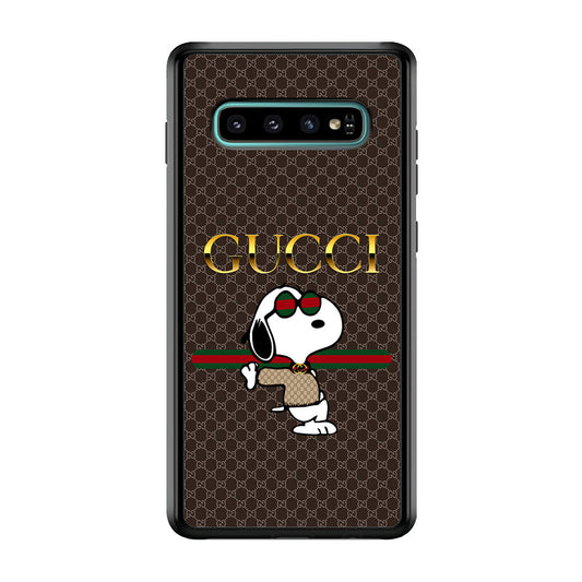 Gucci Snoopy Dope Samsung Galaxy S10 Plus Case-Rubber Black (2D Case)-Oxvistore