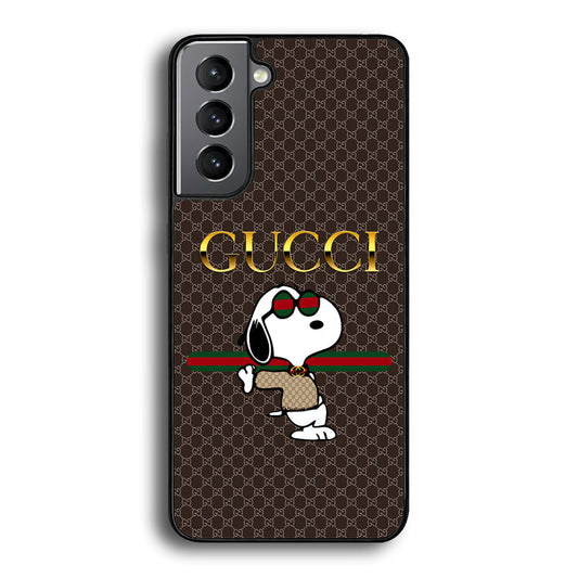 Gucci Snoopy Dope Samsung Galaxy S22 Plus Case-Rubber Black (2D Case)-Oxvistore