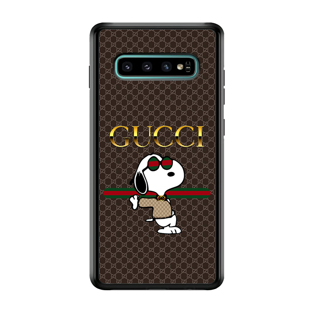 Gucci Snoopy Dope Samsung Galaxy S10 Case-Rubber Black (2D Case)-Oxvistore