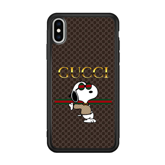 Gucci Snoopy Dope iPhone Xs Case-Rubber Black (2D Case)-Oxvistore