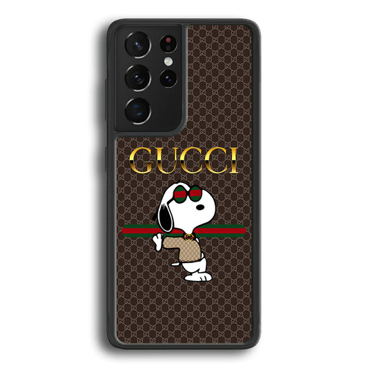 Gucci Snoopy Dope Samsung Galaxy S24 Ultra Case-Rubber Black (2D Case)-Oxvistore