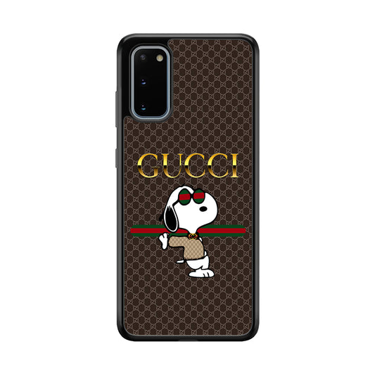 Gucci Snoopy Dope Samsung Galaxy S20 Case-Rubber Black (2D Case)-Oxvistore