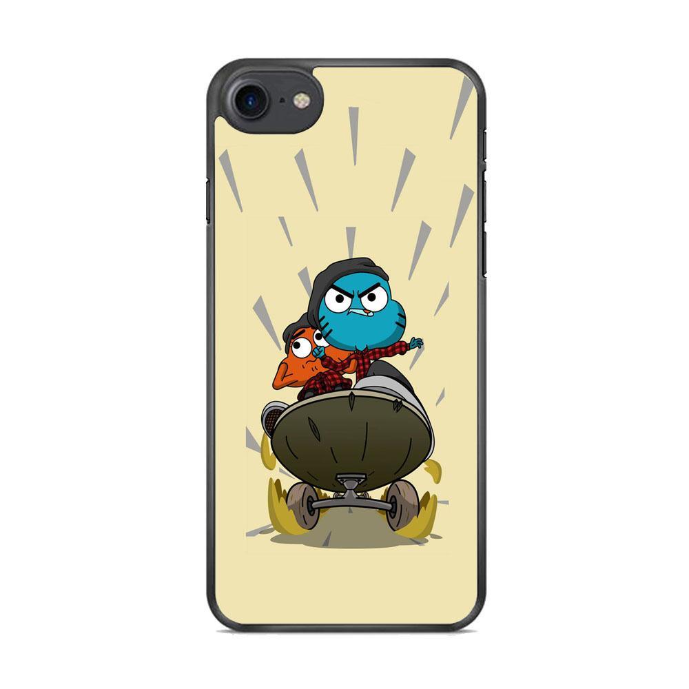 Gumall And Darwin Playing iPhone 8 Case-Rubber Black (2D Case)-Oxvistore