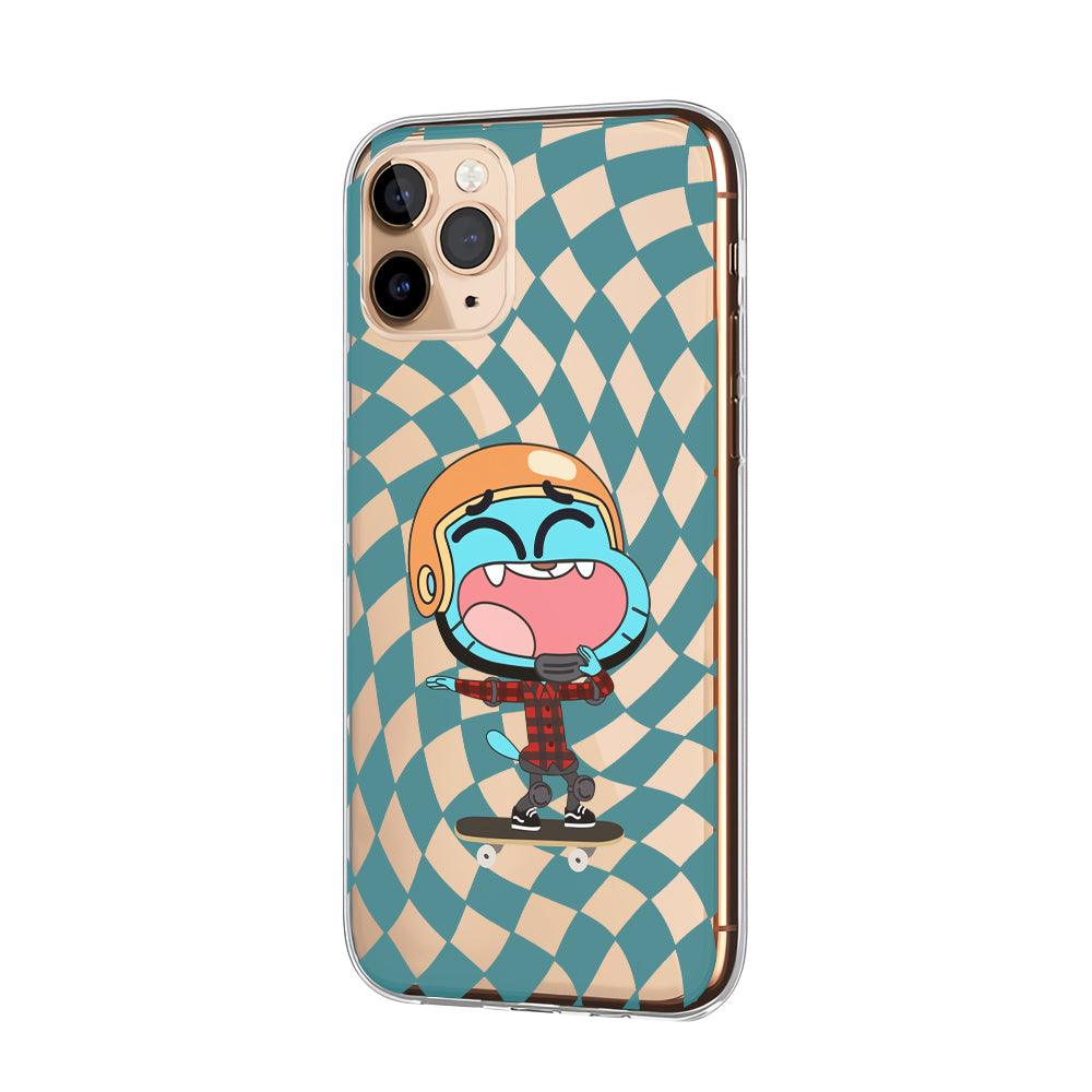Gumball Happily with Skateboard Clear Soft Case-Oxvistore