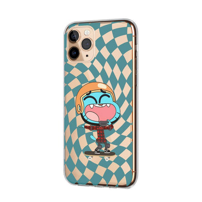 Gumball Happily with Skateboard Clear Soft Case-Oxvistore