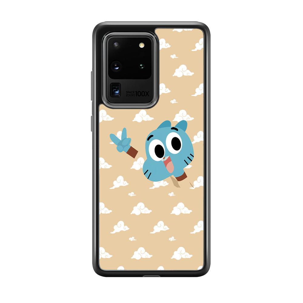 Gumball Peace Hands Samsung Galaxy S20 Ultra Case-Rubber Black (2D Case)-Oxvistore