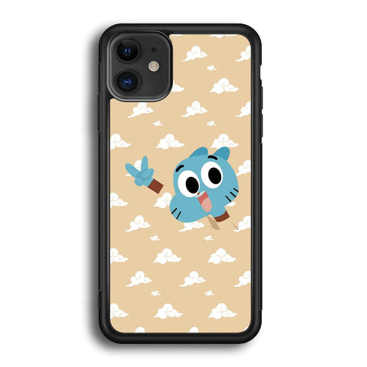 Gumball Peace Hands iPhone 11 Case-Rubber Black (2D Case)-Oxvistore