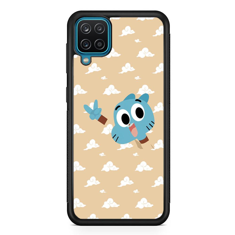 Gumball Peace Hands Samsung Galaxy A12 Case-Rubber Black (2D Case)-Oxvistore