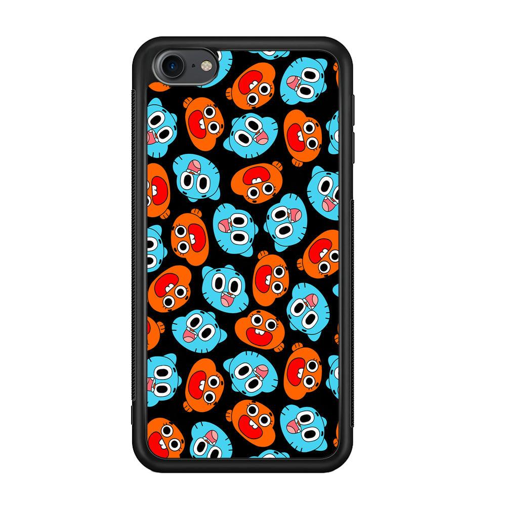 Gumball Sibling Patern of Face iPod Touch 6 Case-Rubber Black (2D Case)-Oxvistore