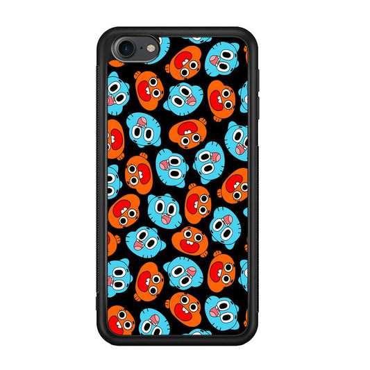 Gumball Sibling Patern of Face iPod Touch 6 Case-Rubber Black (2D Case)-Oxvistore