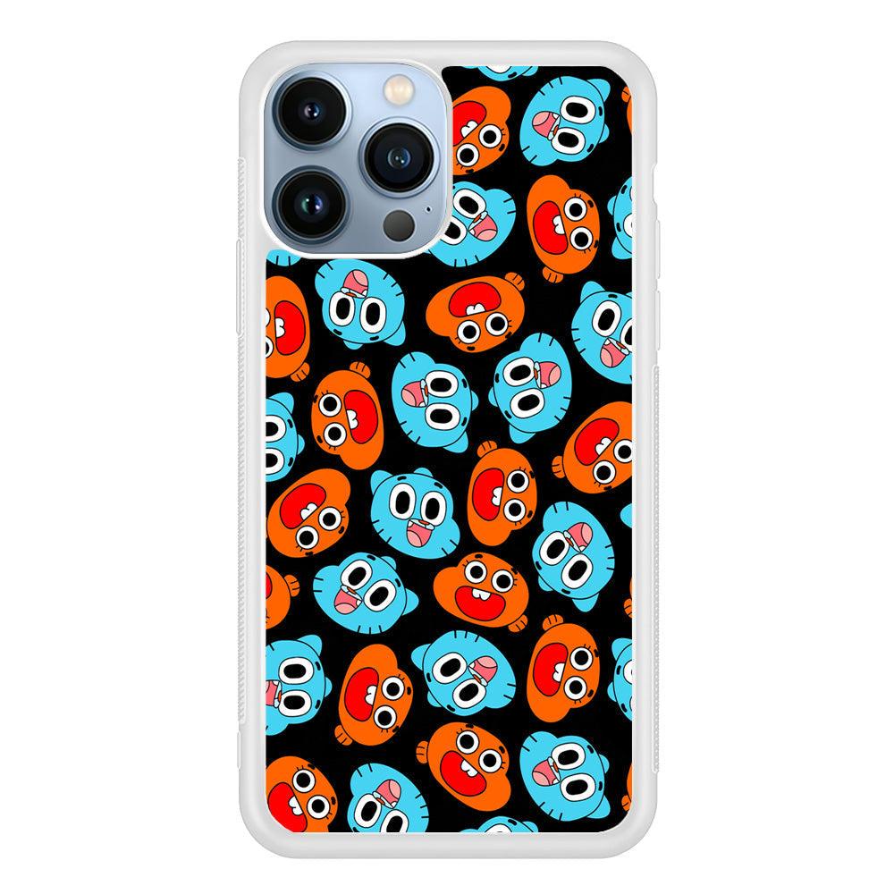 Gumball Sibling Patern of Face iPhone 14 Pro Case-Oxvistore