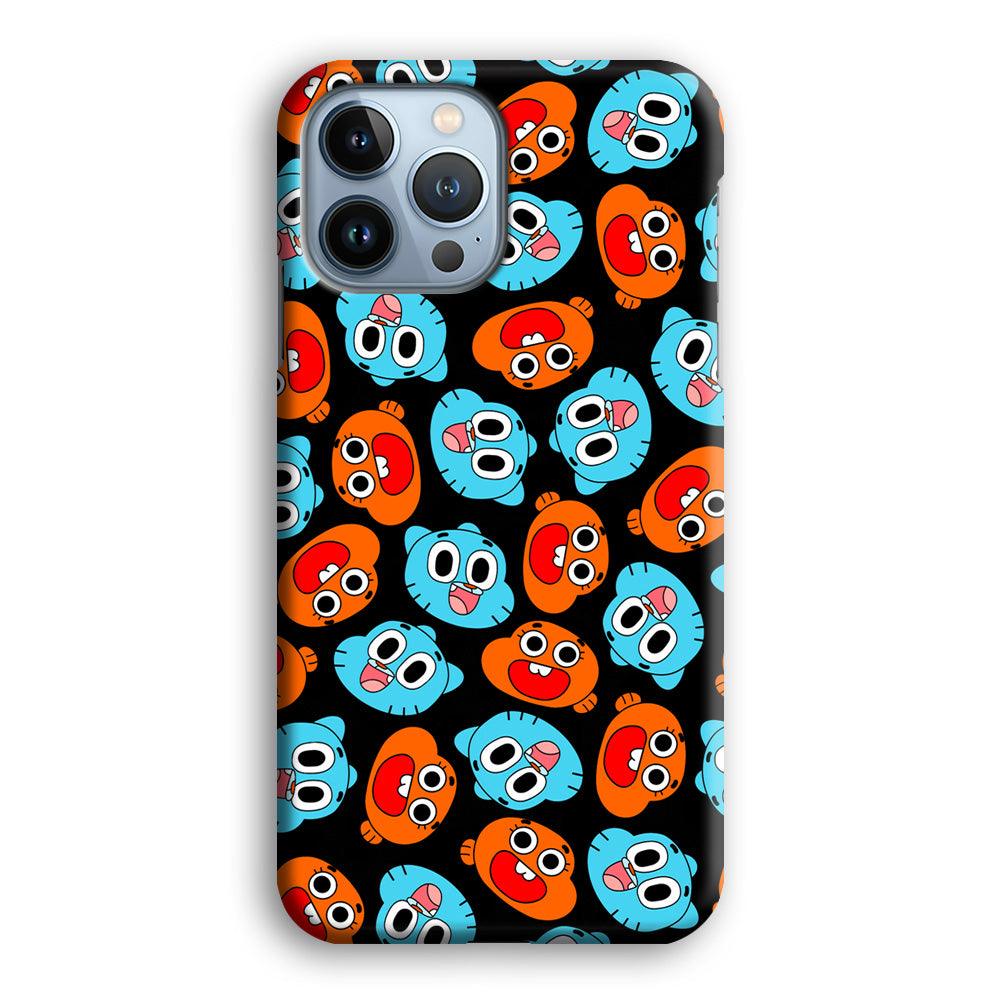 Gumball Sibling Patern of Face iPhone 14 Pro Case-Oxvistore