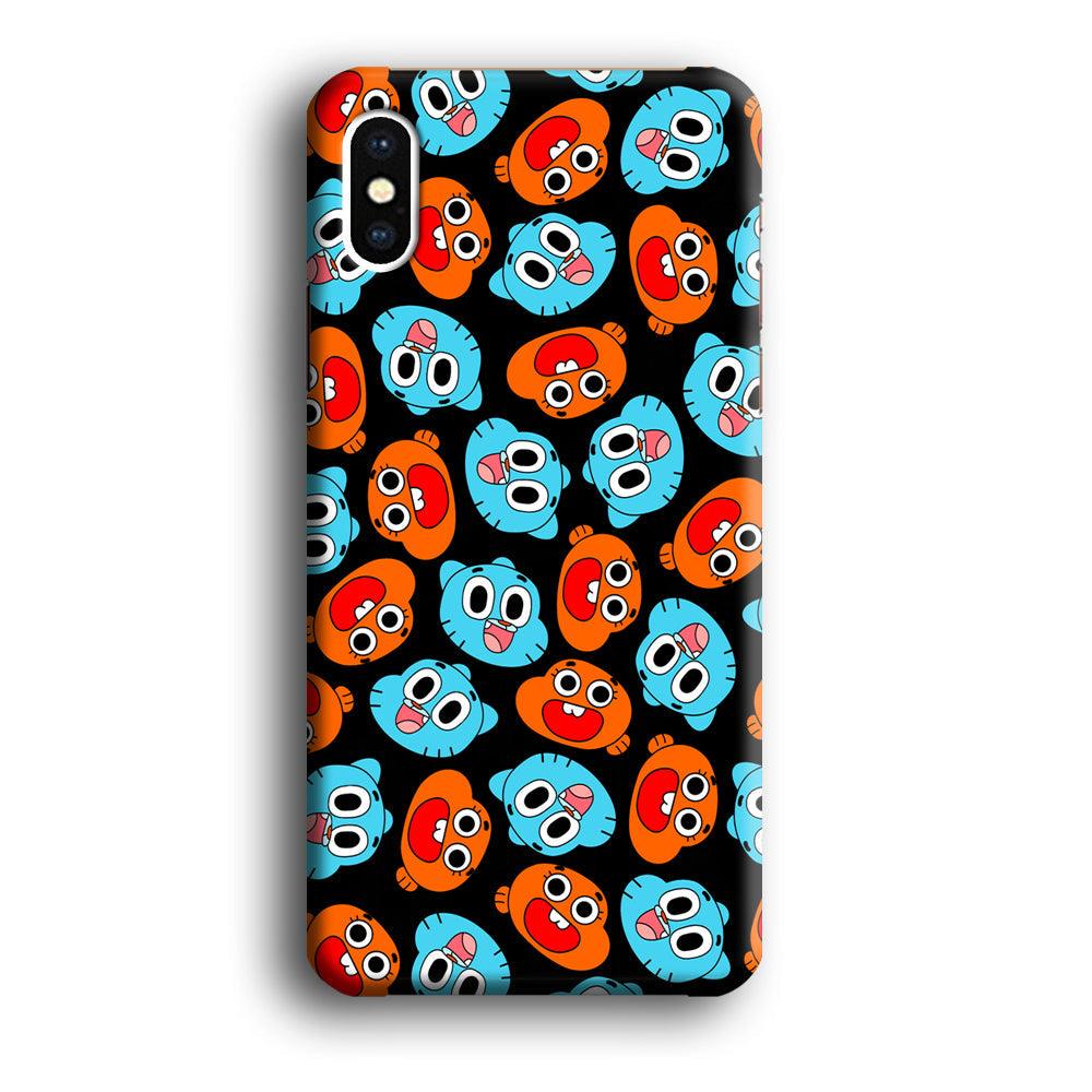 Gumball Sibling Patern of Face iPhone X Case-Oxvistore