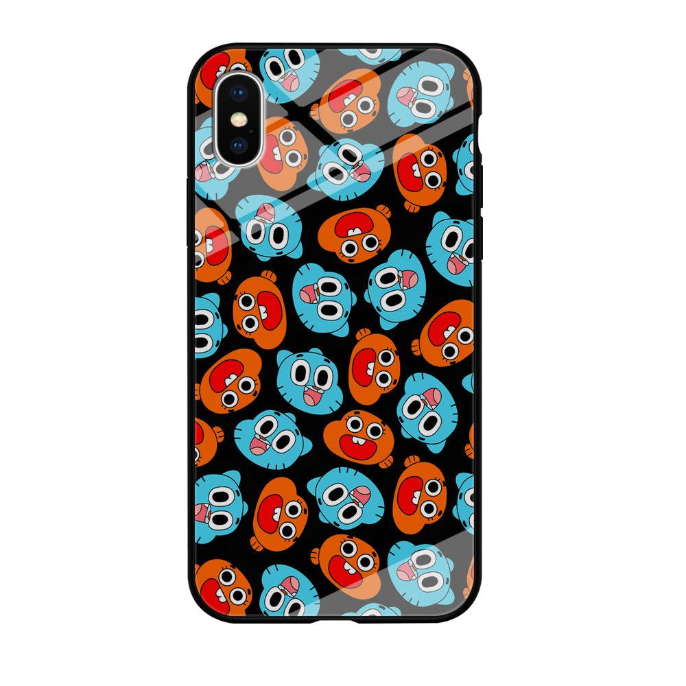 Gumball Sibling Patern of Face iPhone X Case-Oxvistore