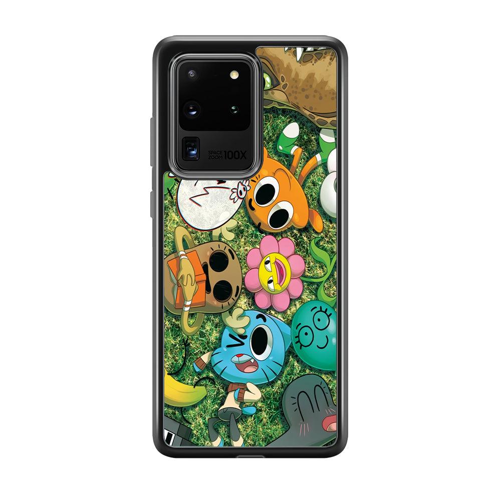 Gumball Take a Rest on Grass Samsung Galaxy S20 Ultra Case-Rubber Black (2D Case)-Oxvistore