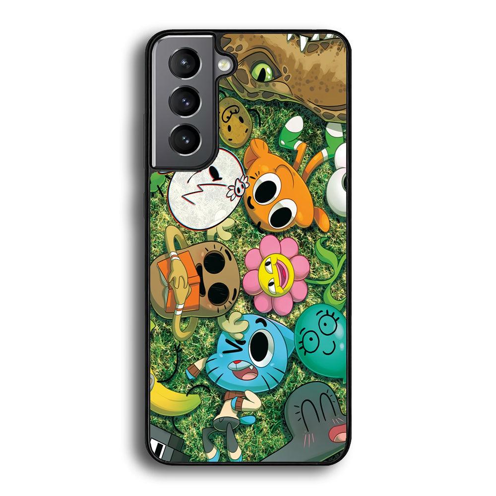 Gumball Take a Rest on Grass Samsung Galaxy S24 Case-Rubber Black (2D Case)-Oxvistore