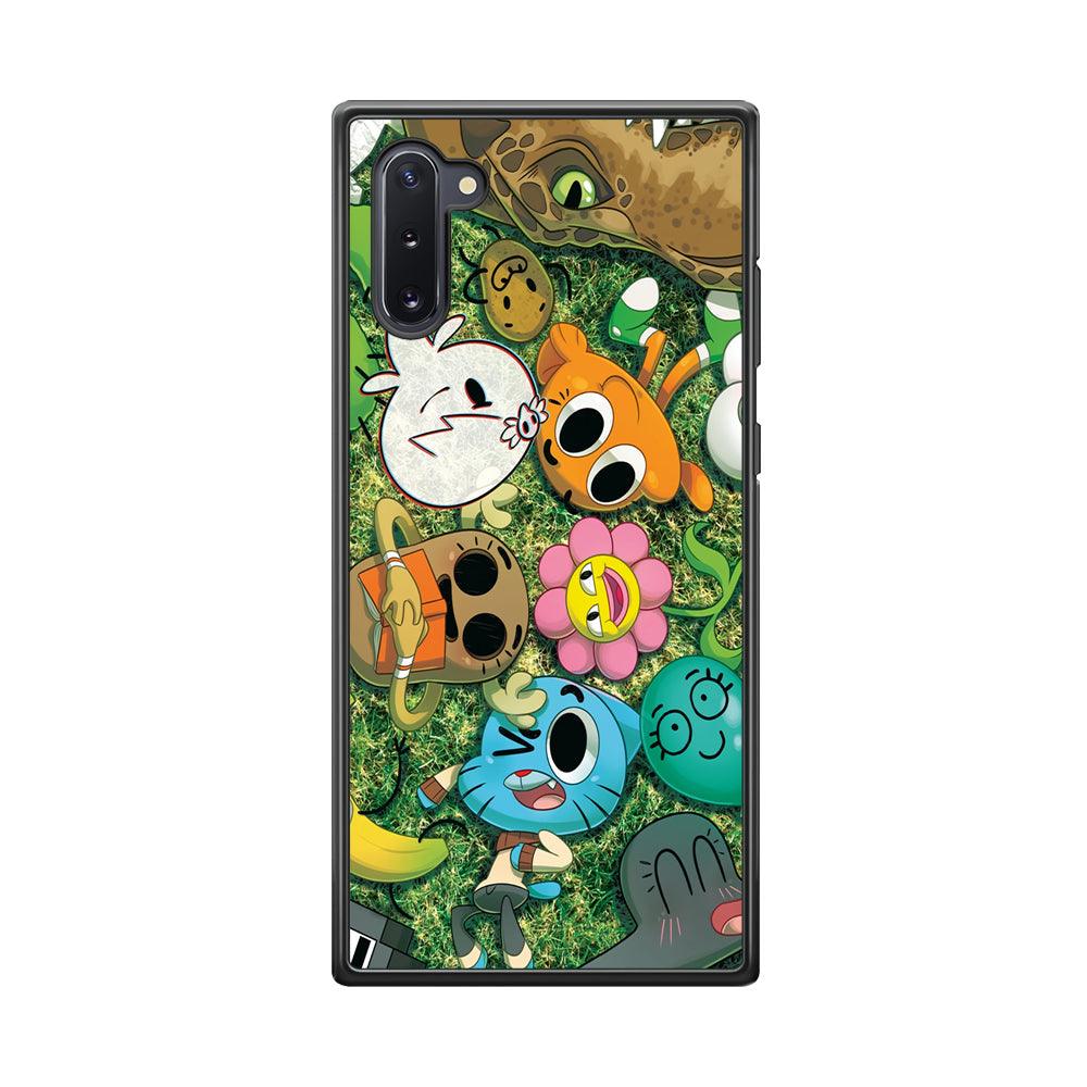 Gumball Take a Rest on Grass Samsung Galaxy Note 10 Case-Rubber Black (2D Case)-Oxvistore