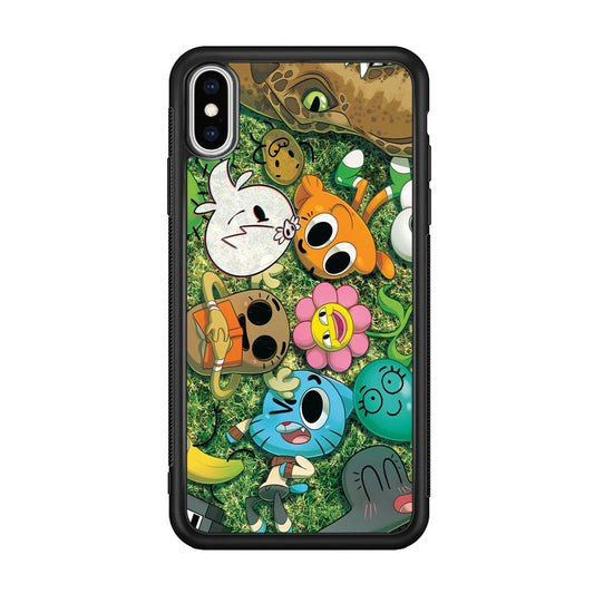 Gumball Take a Rest on Grass iPhone Xs Max Case-Rubber Black (2D Case)-Oxvistore