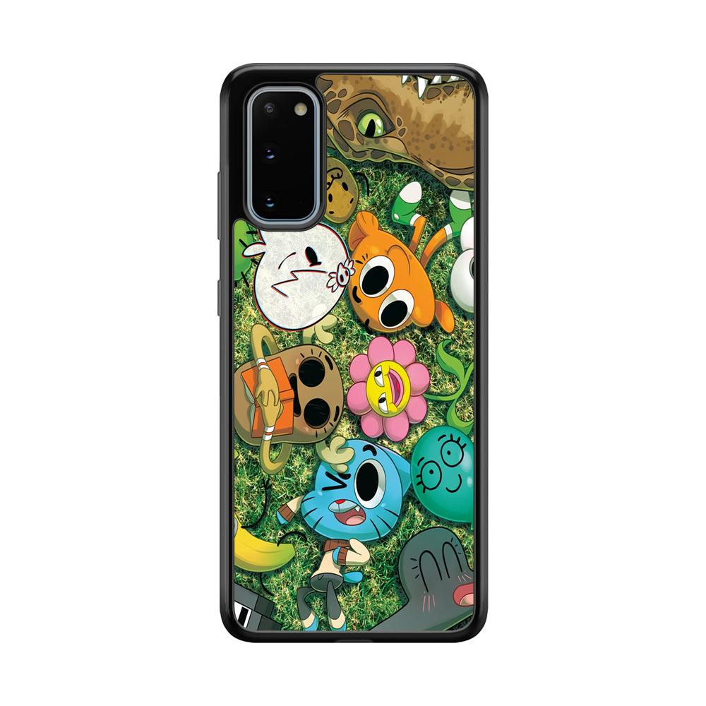 Gumball Take a Rest on Grass Samsung Galaxy S20 Case-Rubber Black (2D Case)-Oxvistore