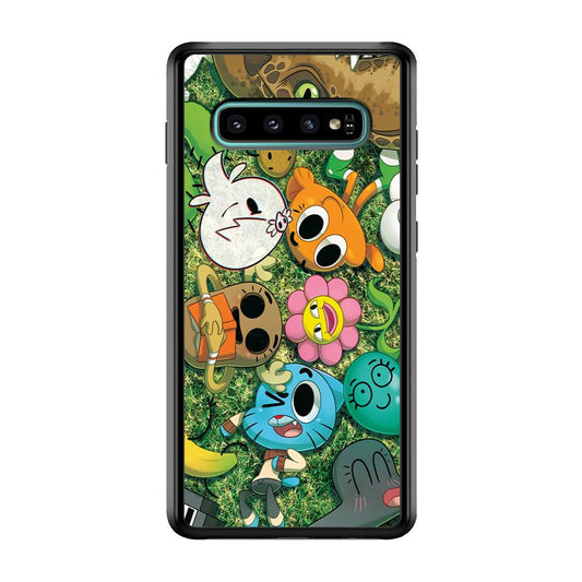 Gumball Take a Rest on Grass Samsung Galaxy S10 Case-Rubber Black (2D Case)-Oxvistore