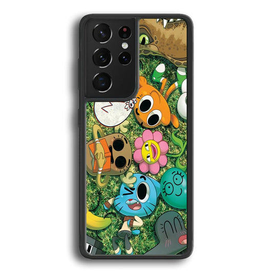 Gumball Take a Rest on Grass Samsung Galaxy S21 Ultra Case-Rubber Black (2D Case)-Oxvistore