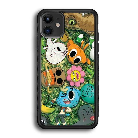 Gumball Take a Rest on Grass iPhone 12 Case-Rubber Black (2D Case)-Oxvistore