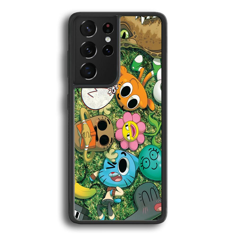 Gumball Take a Rest on Grass Samsung Galaxy S22 Ultra Case-Rubber Black (2D Case)-Oxvistore