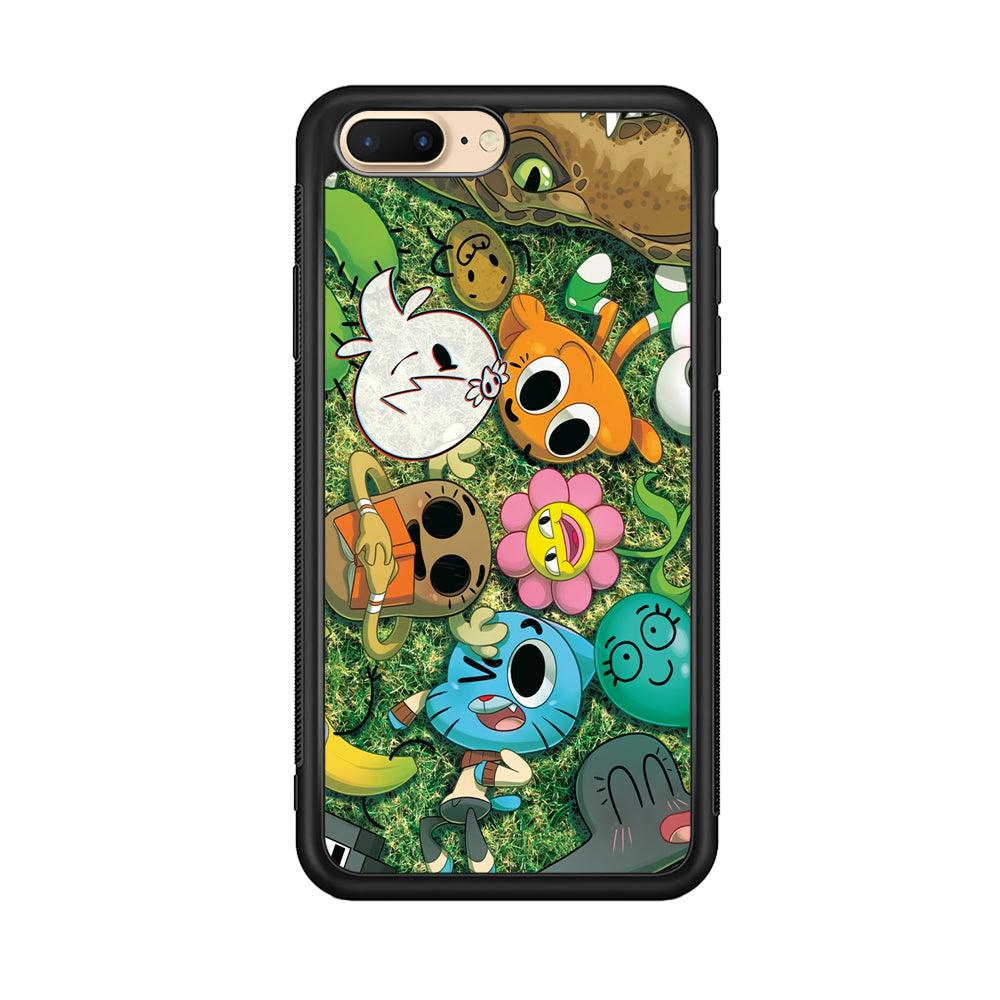 Gumball Take a Rest on Grass iPhone 7 Plus Case-Rubber Black (2D Case)-Oxvistore