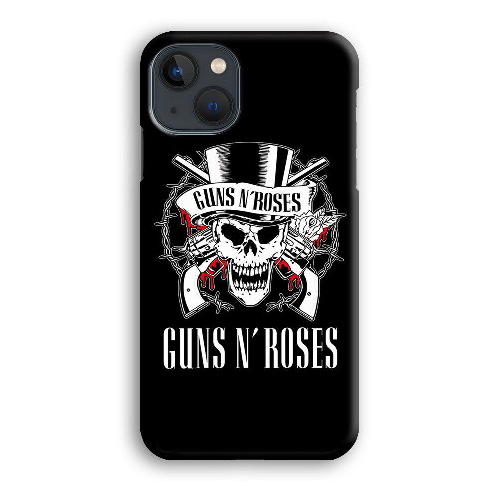 Gun N Roses White Skull iPhone 15 Case-Oxvistore