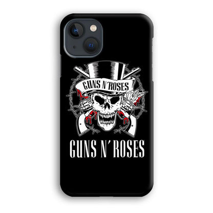 Gun N Roses White Skull iPhone 15 Case-Oxvistore