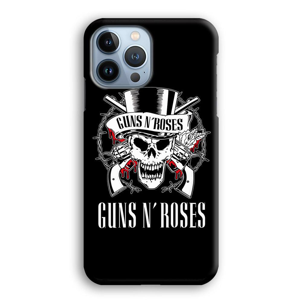 Gun N Roses White Skull iPhone 15 Pro Max Case-Oxvistore