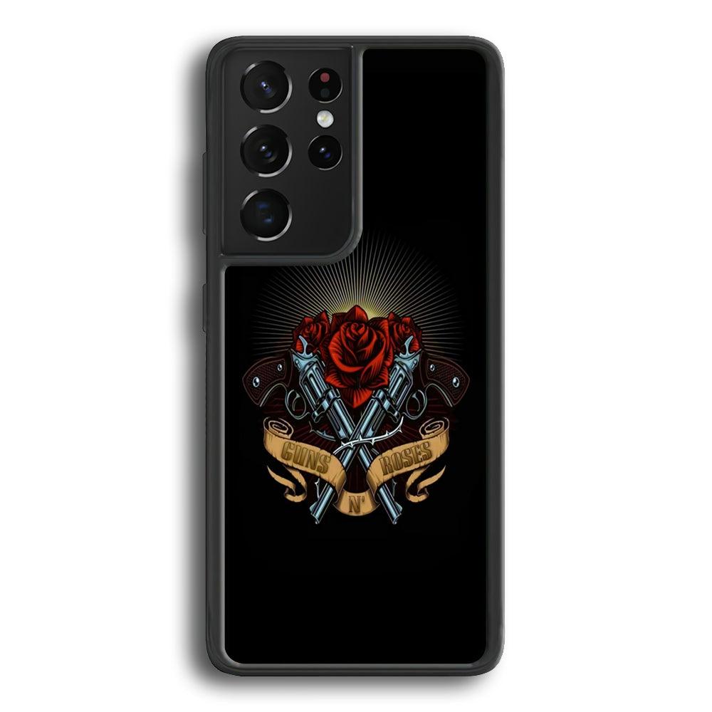 Gun's N Roses Lambency of Passion Samsung Galaxy S21 Ultra Case-Rubber Black (2D Case)-Oxvistore