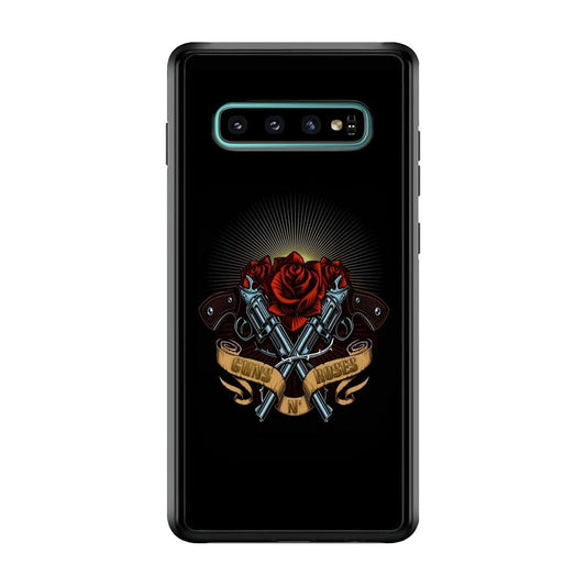 Gun's N Roses Lambency of Passion Samsung Galaxy S10 Case-Rubber Black (2D Case)-Oxvistore
