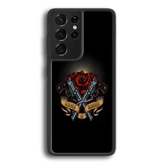Gun's N Roses Lambency of Passion Samsung Galaxy S24 Ultra Case-Rubber Black (2D Case)-Oxvistore