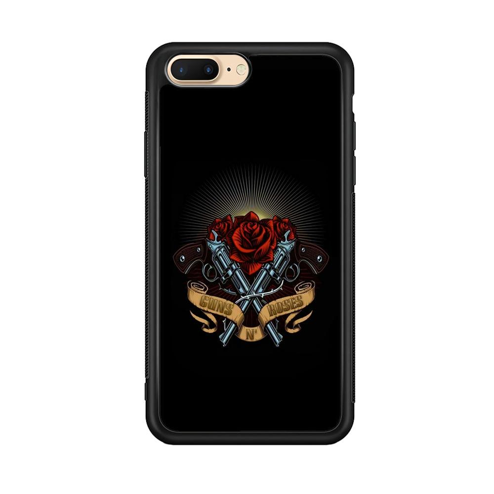 Gun's N Roses Lambency of Passion iPhone 7 Plus Case-Rubber Black (2D Case)-Oxvistore