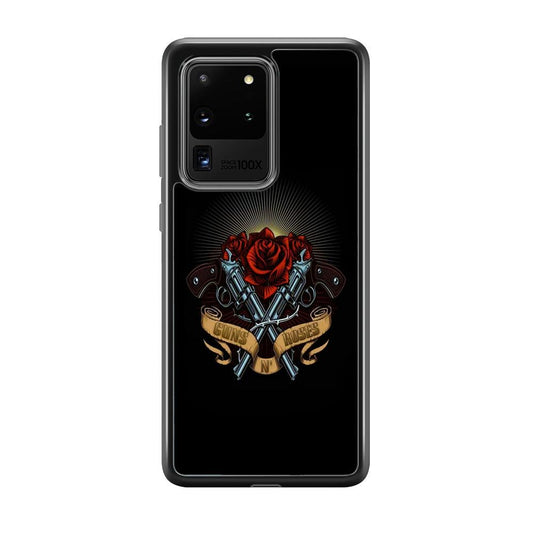 Gun's N Roses Lambency of Passion Samsung Galaxy S20 Ultra Case-Rubber Black (2D Case)-Oxvistore