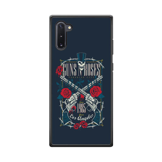 Gun's N Roses Paradise City Samsung Galaxy Note 10 Case-Rubber Black (2D Case)-Oxvistore